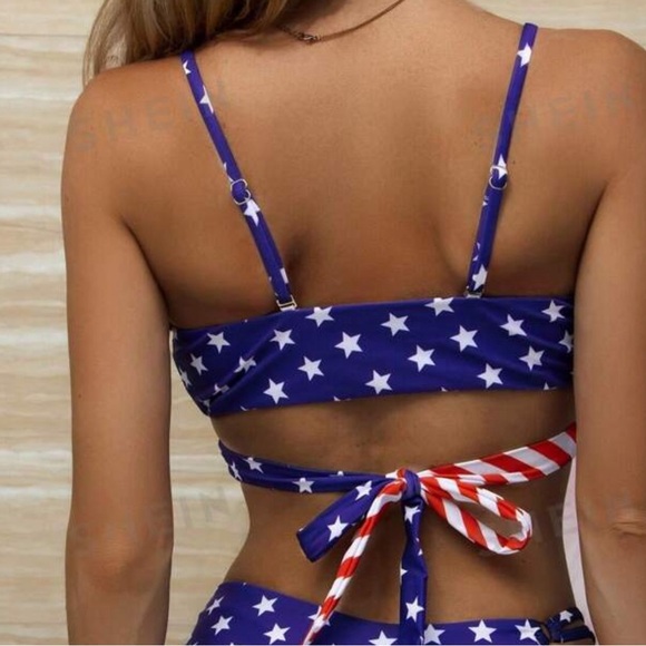4XL holiday colored stripe star bikini set - Picture 5 of 6
